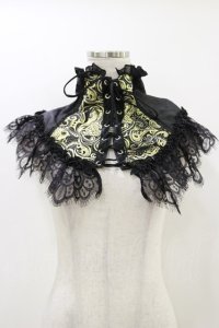 Qutie Frash / 2023-蘿月-ネックコルセット  ブラック×ゴールド H-25-10-26-004-QU-ZA-KB-ZH
