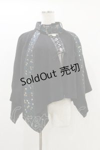 Qutie Frash / 2023-宵鶴-ポンチョ  黒 H-25-10-26-009-QU-JA-KB-ZH