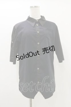 画像1: ALGONQUINS / バックプリント半袖シャツ  黒 H-25-10-26-011-AL-BL-KB-ZH