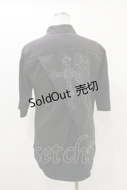 画像2: ALGONQUINS / バックプリント半袖シャツ  黒 H-25-10-26-011-AL-BL-KB-ZH
