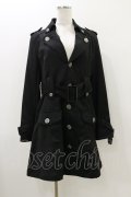 ALGONQUINS / レースベルトトレンチコート  黒 H-25-10-26-013-AL-CO-KB-ZH