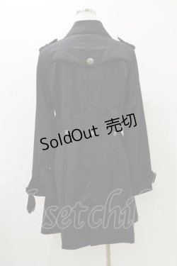 画像2: ALGONQUINS / レースベルトトレンチコート  黒 H-25-10-26-013-AL-CO-KB-ZH