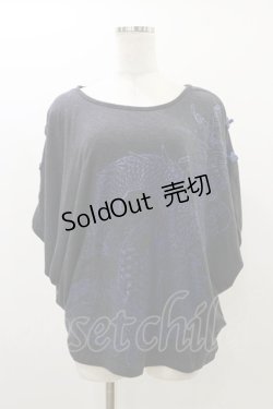 画像1: Qutie Frash / チャイナボタンドルマンTシャツ  グレー H-25-10-26-016-QU-TO-KB-ZH