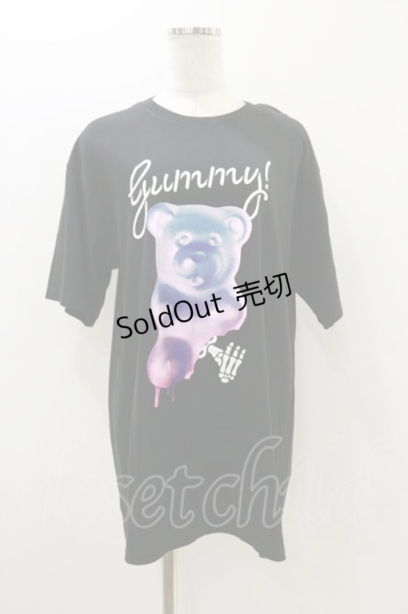 画像1: 【SALE】LISTEN FLAVOR / グミベアTシャツ  ブラック H-25-10-26-019-PU-TO-KB-ZT220 (1)