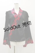 NAOTO SEVEN / 着物衿風トップス  黒 H-25-10-26-020-HN-TO-KB-ZH
