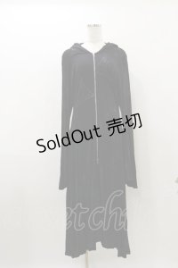 NAOTO SEVEN / プリントロングZIPパーカー  黒 H-25-10-26-025-HN-TO-KB-ZH