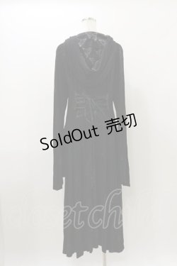 画像2: NAOTO SEVEN / プリントロングZIPパーカー  黒 H-25-10-26-025-HN-TO-KB-ZH