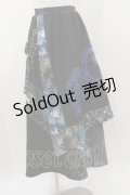 Qutie Frash / ハカマ風ロングスカート  黒×青 H-25-10-26-030-QU-SK-KB-ZH
