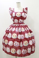 Emily Temple cute / Decoration CAKEエプロン風ワンピース  レッド H-25-10-26-031-ET-OP-KB-ZH