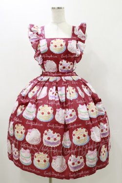 画像1: Emily Temple cute / Decoration CAKEエプロン風ワンピース  レッド H-25-10-26-031-ET-OP-KB-ZH
