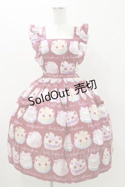 画像1: Emily Temple cute / Decoration CAKEエプロン風ワンピース  レッド H-25-10-26-031-ET-OP-KB-ZH