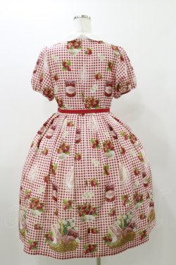 画像2: Melody BasKet / Strawberry picnicピンタックワンピース M レッド H-25-10-26-034-LO-OP-KB-ZH
