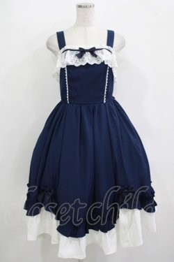 画像1: Chalmiere / 不思議の国のジャンパースカート M ネイビー H-25-10-27-001-PU-OP-NS-ZH