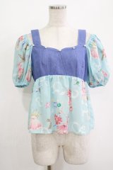 MILK / ジュエルShellトップス  アクアシェル×ブルーデニム H-25-10-27-026-ML-TO-KB-ZT376