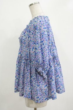 画像2: Jane Marple / Bonjour Millefleursスモックブラウス  ブルー H-25-10-27-031-JM-BL-KB-ZH