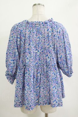 画像3: Jane Marple / Bonjour Millefleursスモックブラウス  ブルー H-25-10-27-031-JM-BL-KB-ZH