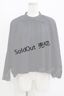 画像1: Jane Marple Dans Le Salon / Lambs wool saxony cape jacket  ネイビー H-25-10-27-032-JM-JA-KB-ZH