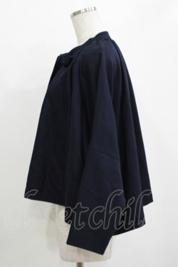 画像2: Jane Marple Dans Le Salon / Lambs wool saxony cape jacket  ネイビー H-25-10-27-032-JM-JA-KB-ZH