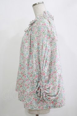 画像2: Jane Marple Dans Le Salon / Lawn Liberty Bubble Sleeve Blouse  オフ×ピンク×ブルー H-25-10-27-033-JM-BL-KB-ZH