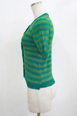 画像2: 【SALE】Jane Marple Dans Le Salon / ラメボーダーカーディガン  グリーン H-25-10-27-036-JM-TO-KB-ZT379 (2)