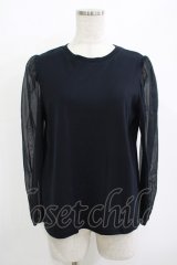 Jane Marple / シアースリーブカットソー  ネイビー H-25-10-27-038-JM-TO-KB-ZH