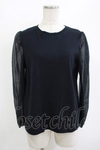 Jane Marple / シアースリーブカットソー  ネイビー H-25-10-27-038-JM-TO-KB-ZH