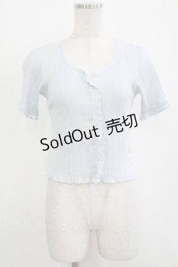 画像1: 【SALE】Katie / UNDER PRETTIES short sleeve cardigan  BABY BLUE H-25-10-27-040-LO-TO-KB-ZT379