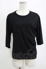 Jane Marple Dans Le Salon / ドレープヘムティーシャツ  ブラック H-25-10-27-042-JM-TO-KB-ZT369