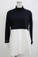 画像1: Jane Marple Dans Le Salon / Crumple collar pullover  ネイビー×オフホワイト H-25-10-27-045-JM-TO-KB-ZH (1)