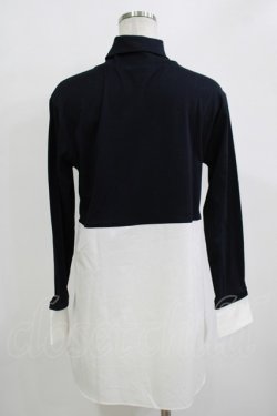 画像3: Jane Marple Dans Le Salon / Crumple collar pullover  ネイビー×オフホワイト H-25-10-27-045-JM-TO-KB-ZH