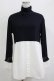 画像1: Jane Marple Dans Le Salon / Crumple collar pullover  ネイビー×ホワイト H-25-10-27-047-JM-TO-KB-ZH (1)