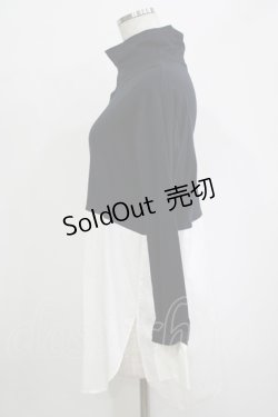 画像2: Jane Marple Dans Le Salon / Crumple collar pullover  ネイビー×ホワイト H-25-10-27-047-JM-TO-KB-ZH