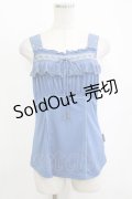 Ozz oneste / レースフリルキャミソール  青 H-25-10-27-053-OO-TO-KB-ZH