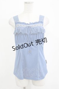 Ozz oneste / レースフリルキャミソール  青 H-25-10-27-053-OO-TO-KB-ZH