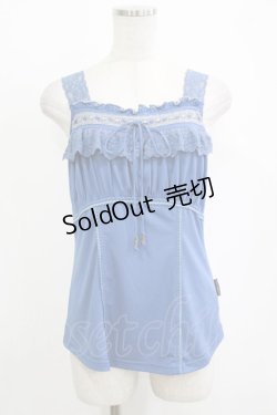 画像1: Ozz oneste / レースフリルキャミソール  青 H-25-10-27-053-OO-TO-KB-ZH