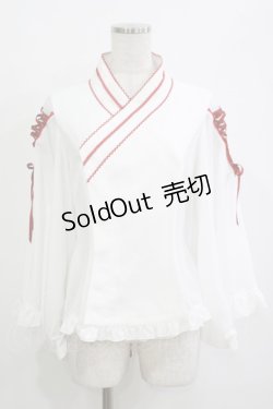 画像1: metamorphose / 着物合わせ風ブラウス Free オフ H-25-10-27-056-ME-BL-NS-ZH