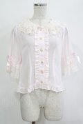 BABY,THE STARS SHINE BRIGHT / Floralレースの5分袖ブラウス Free ピンク H-25-10-27-058-BA-BL-NS-ZH