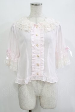 画像1: BABY,THE STARS SHINE BRIGHT / Floralレースの5分袖ブラウス Free ピンク H-25-10-27-058-BA-BL-NS-ZH