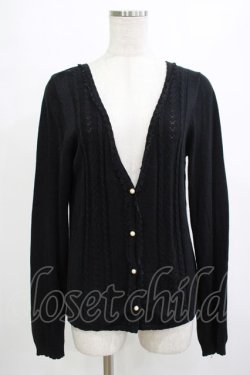 画像1: axes femme / バックデザインニットカーディガン M ブラック H-25-10-27-063-AX-TO-NS-ZH