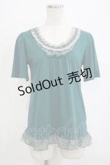 axes femme / バッグリボンカットソー M グリーン H-25-10-27-068-AX-TO-YZ-ZH