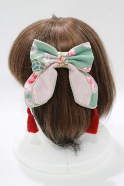 画像2: metamorphose / 花鳥風月〜乙女のはなごろも〜リボンバレッタ  翡翠(Jade Green) H-25-10-27-076-ME-AC-NS-ZH