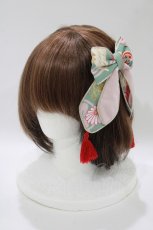 画像1: metamorphose / 花鳥風月〜乙女のはなごろも〜リボンバレッタ  翡翠（Jade Green) H-25-10-27-077-ME-AC-NS-ZH (1)