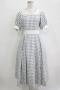 Maison de FLEUR Petite Robe canone / セーラーカラーギンガムワンピース S Sax H-25-10-27-013-EL-OP-NS-ZH