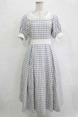 画像1: Maison de FLEUR Petite Robe canone / セーラーカラーギンガムワンピース S Sax H-25-10-27-013-EL-OP-NS-ZH