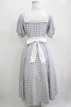 画像3: Maison de FLEUR Petite Robe canone / セーラーカラーギンガムワンピース S Sax H-25-10-27-013-EL-OP-NS-ZH