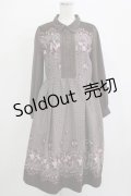 axes femme / バラ×千鳥柄襟付ワンピース M ブラウン H-25-10-27-017-AX-OP-NS-ZH