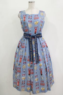 画像1: Jane Marple / ReLondonスクエアドレス  ブルーグレー H-25-10-28-004-JM-OP-KB-ZH