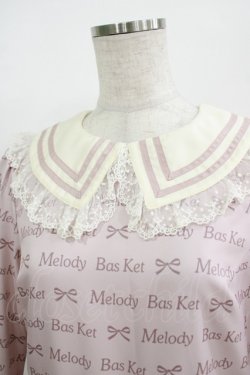 画像4: Melody BasKet / ロゴ&リボンワンピース  ピンク H-25-10-28-032-LO-OP-KB-ZH