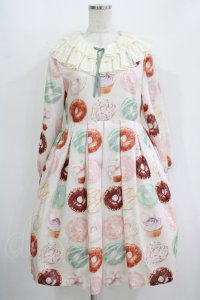 Leur Getter / Pastel Donuts袖付きワンピース M グレー H-25-10-28-035-LU-OP-KB-ZH