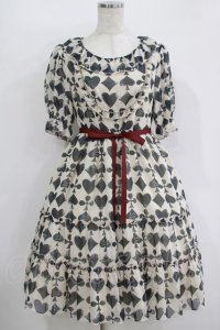 Leur Getter / トランプモチーフシフォンワンピース M アイボリー H-25-10-28-037-LU-OP-KB-ZH